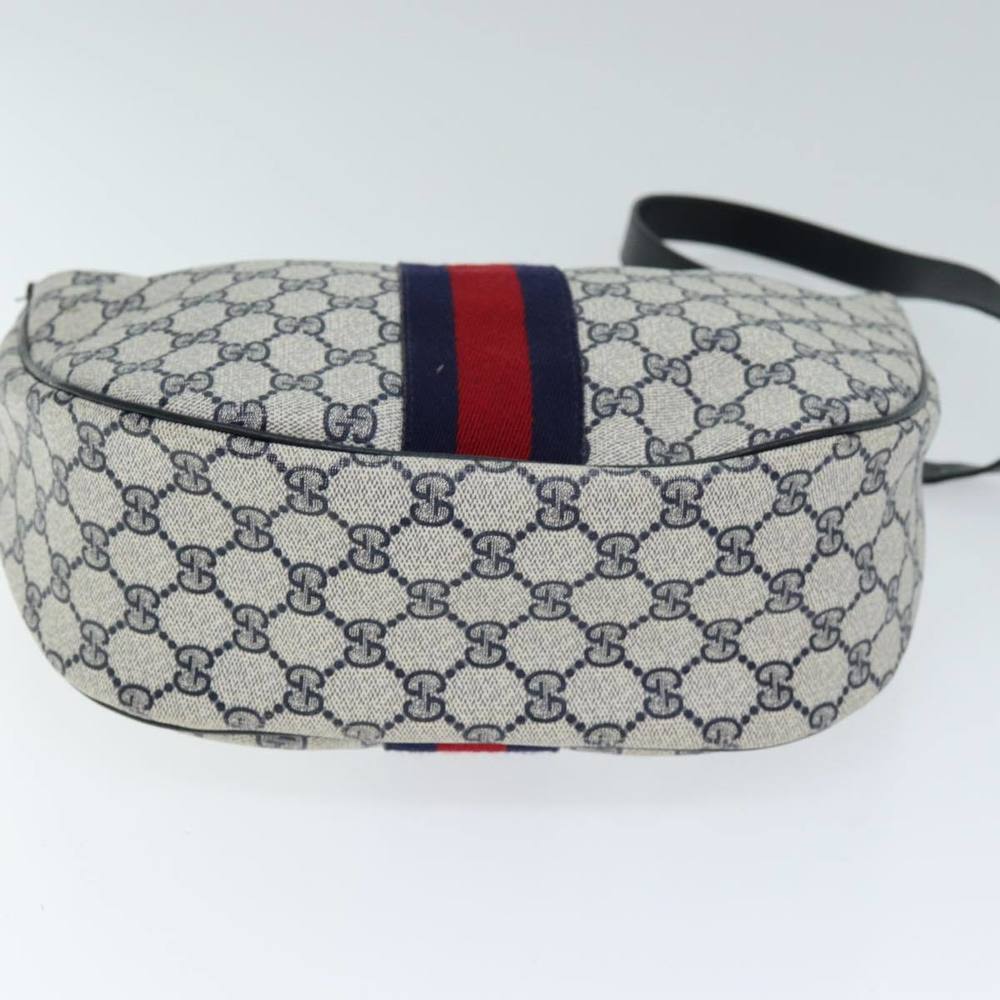 GUCCI GG Supreme Sherry Line Shoulder Bag PVC Navy Red 10 2 3840 Auth yk12637 - Picture 5 of 16